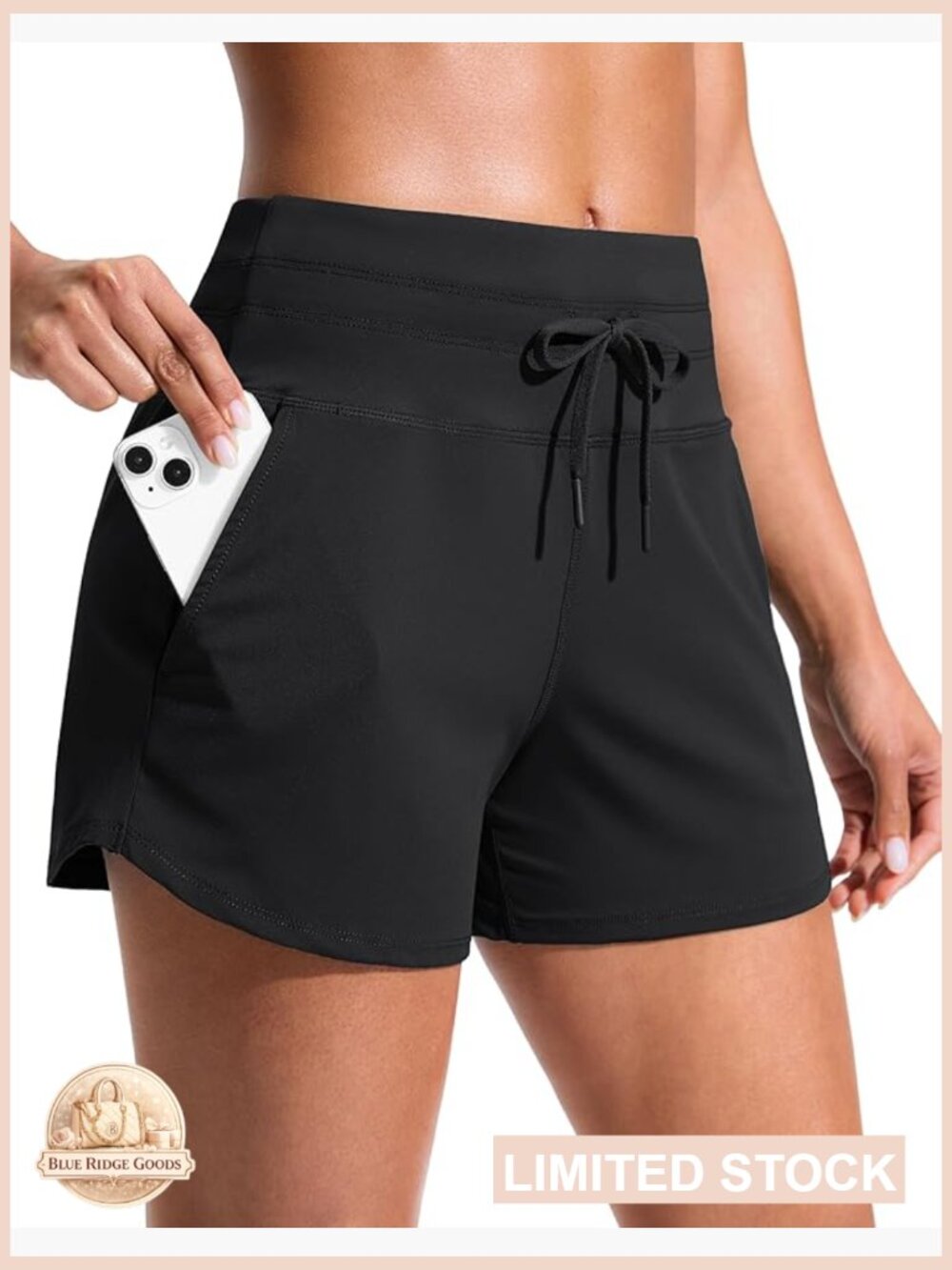 High Waisted Running Shorts with Pockets Quick Dry Athletic Gym Workout Shorts